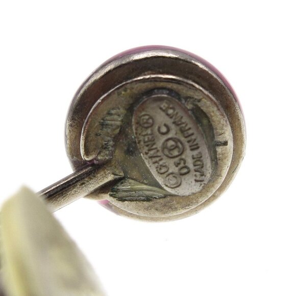 Chanel Button Earrings Clip-On Pink - Picture 4 of 5